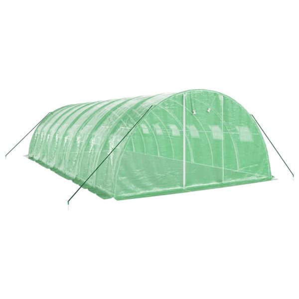 Seră cu cadru din oțel, verde, 32 m², 8x4x2 m
