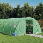 Seră cu cadru din oțel, verde, 32 m², 8x4x2 m