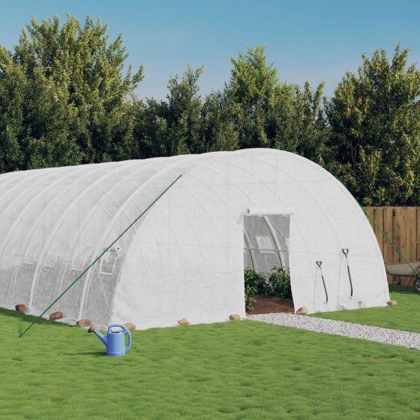 Seră cu cadru din oțel, alb, 144 m², 24x6x2,85 m
