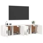 Dulapuri TV montate pe perete, 2 buc., alb, 80×34,5×40 cm