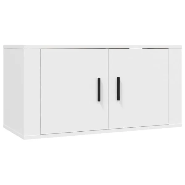 Dulapuri TV montate pe perete, 2 buc., alb, 80×34,5×40 cm