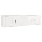 Dulapuri TV montate perete 2 buc. alb extralucios 80×34,5×40 cm