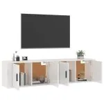 Dulapuri TV montate perete 2 buc. alb extralucios 80×34,5×40 cm