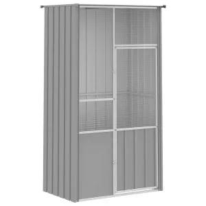 Colivie pentru păsări gri 115x78x200 cm oțel galvanizat