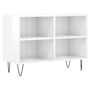 Comodă TV, alb extralucios, 69,5x30x50 cm, lemn compozit