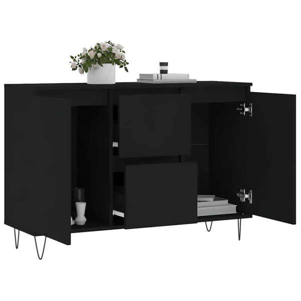 Servantă, negru, 104x35x70 cm, lemn prelucrat
