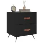 Noptiere, 2 buc., negru, 40x35x47,5 cm, lemn compozit