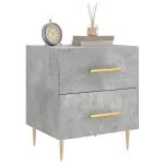 Noptiere, 2 buc., gri beton, 40x35x47,5 cm, lemn compozit