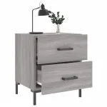 Noptiere, 2 buc., gri sonoma, 40x35x47,5 cm, lemn compozit
