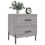Noptiere, 2 buc., gri sonoma, 40x35x47,5 cm, lemn compozit