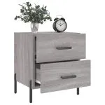 Noptiere, 2 buc., gri sonoma, 40x35x47,5 cm, lemn compozit