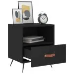 Noptiere, 2 buc., negru, 40x35x47,5 cm, lemn compozit