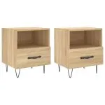 Noptiere, 2 buc., stejar sonoma, 40x35x47,5 cm, lemn compozit