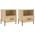 Noptiere, 2 buc., stejar sonoma, 40x35x47,5 cm, lemn compozit