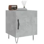 Noptiere, 2 buc., gri beton, 40x40x50 cm, lemn compozit