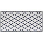 Covor de exterior, bleumarin/alb, 100×200 cm, design reversibil