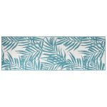 Covor de exterior, acvamarin/alb, 80×250 cm, design reversibil