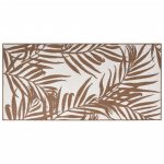 Covor de exterior, maro și alb, 100×200 cm, design reversibil
