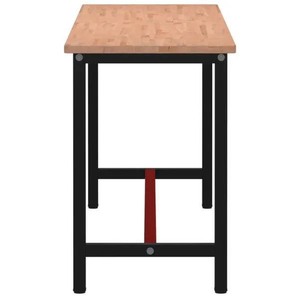 Banc de lucru 200x55x81,5 cm, lemn masiv de fag și metal