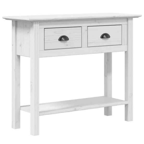 Măsuță consolă „BODO”, alb, 91x35x74 cm, lemn masiv de pin