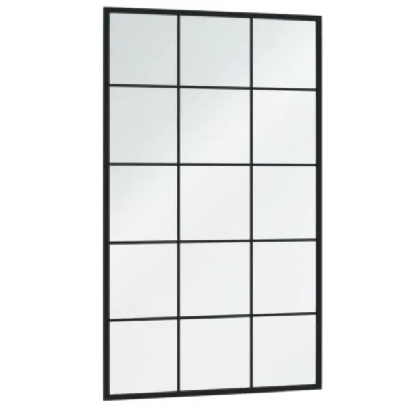 Oglinzi de perete, 6 buc., negru, 100×60 cm, metal