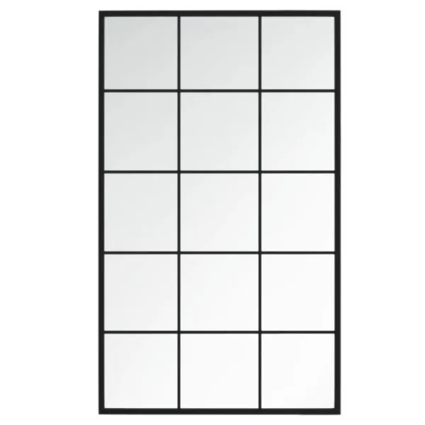 Oglinzi de perete, 6 buc., negru, 100×60 cm, metal