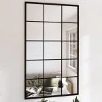 Oglinzi de perete, 6 buc., negru, 100×60 cm, metal