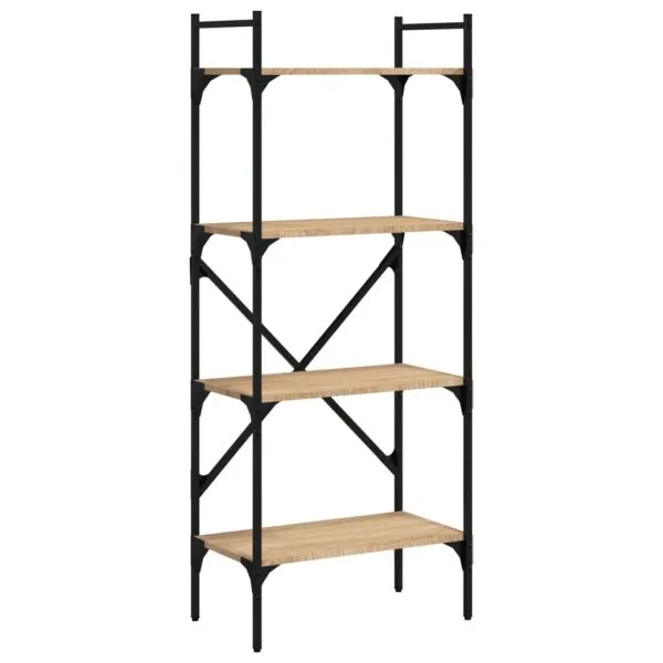 Bibliotecă cu 4 niveluri, stejar sonoma, 56×31,5×138,5 cm, lemn