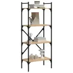 Bibliotecă cu 4 niveluri, stejar sonoma, 56×31,5×138,5 cm, lemn