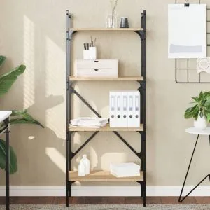 Bibliotecă cu 4 niveluri, stejar sonoma, 56×31,5×138,5 cm, lemn