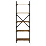 Bibliotecă cu 5 niveluri, stejar fumuriu, 56×31,5×174 cm, lemn