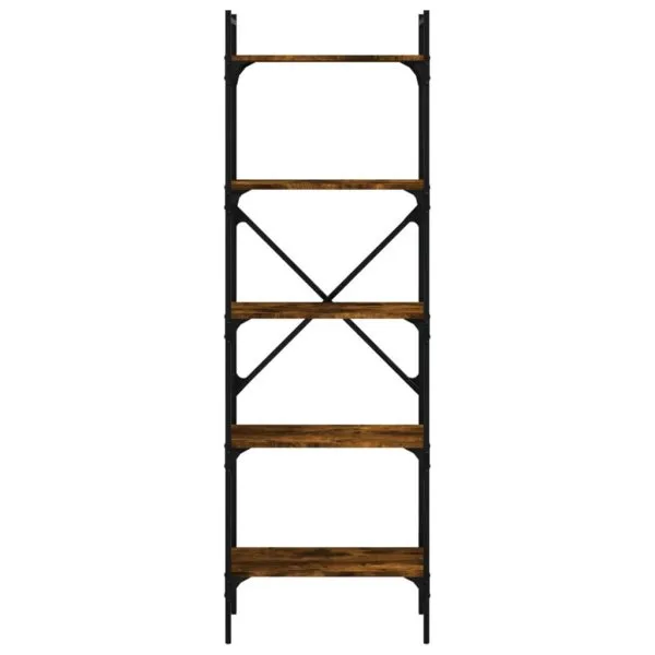 Bibliotecă cu 5 niveluri, stejar fumuriu, 56×31,5×174 cm, lemn
