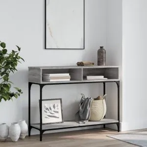 Măsuță consolă, gri sonoma, 100×30,5×75 cm, lemn prelucrat