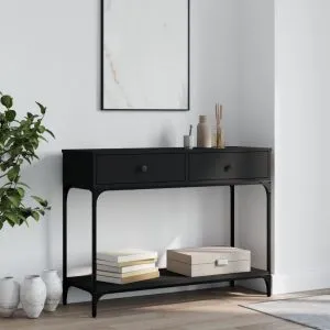 Măsuță consolă, negru, 100×34,5×75 cm, lemn compozit