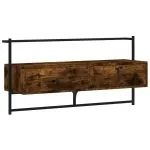 Dulap TV montat pe perete, stejar fumuriu, 100,5x30x51 cm, lemn