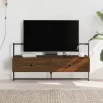 Dulap TV montat pe perete, stejar maro, 100,5x30x51 cm, lemn