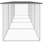 Coteț pui cu acoperiș, antracit, 403x98x90 cm, oțel galvanizat