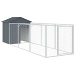 Cușcă câine cu acoperiș antracit 117x405x123 cm oțel galvanizat