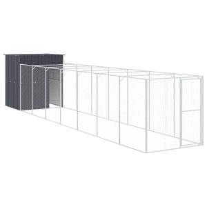 Cușcă câine cu țarc antracit 165x863x181 cm oțel galvanizat