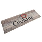 Covor de bucătărie lavabil Cooking, gri, 60×180 cm, catifea