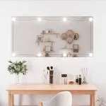 Oglindă de perete cu lumini LED 50×100 cm sticlă dreptunghiular