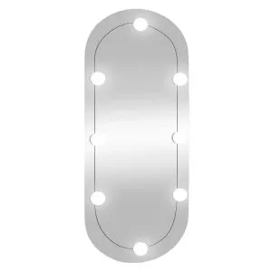 Oglindă de perete cu lumini LED 35×80 cm oval sticlă