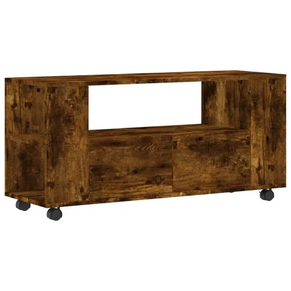 Comodă TV, stejar fumuriu, 102×34,5×43 cm, lemn prelucrat