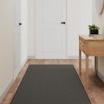 Covor traversă aspect sisal, antracit, 80×200 cm