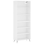 Dulap înalt, alb, 69,5×32,5×180 cm, lemn prelucrat