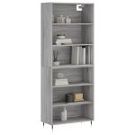 Dulap înalt, gri sonoma, 69,5×32,5×180 cm, lemn prelucrat