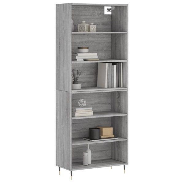 Dulap înalt, gri sonoma, 69,5×32,5×180 cm, lemn prelucrat