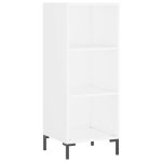 Dulap înalt, alb extralucios, 34,5×32,5×180 cm, lemn prelucrat