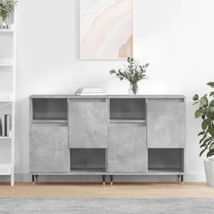 Servante, 2 piese, gri beton, lemn prelucrat