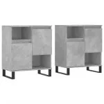 Servante, 2 piese, gri beton, lemn prelucrat